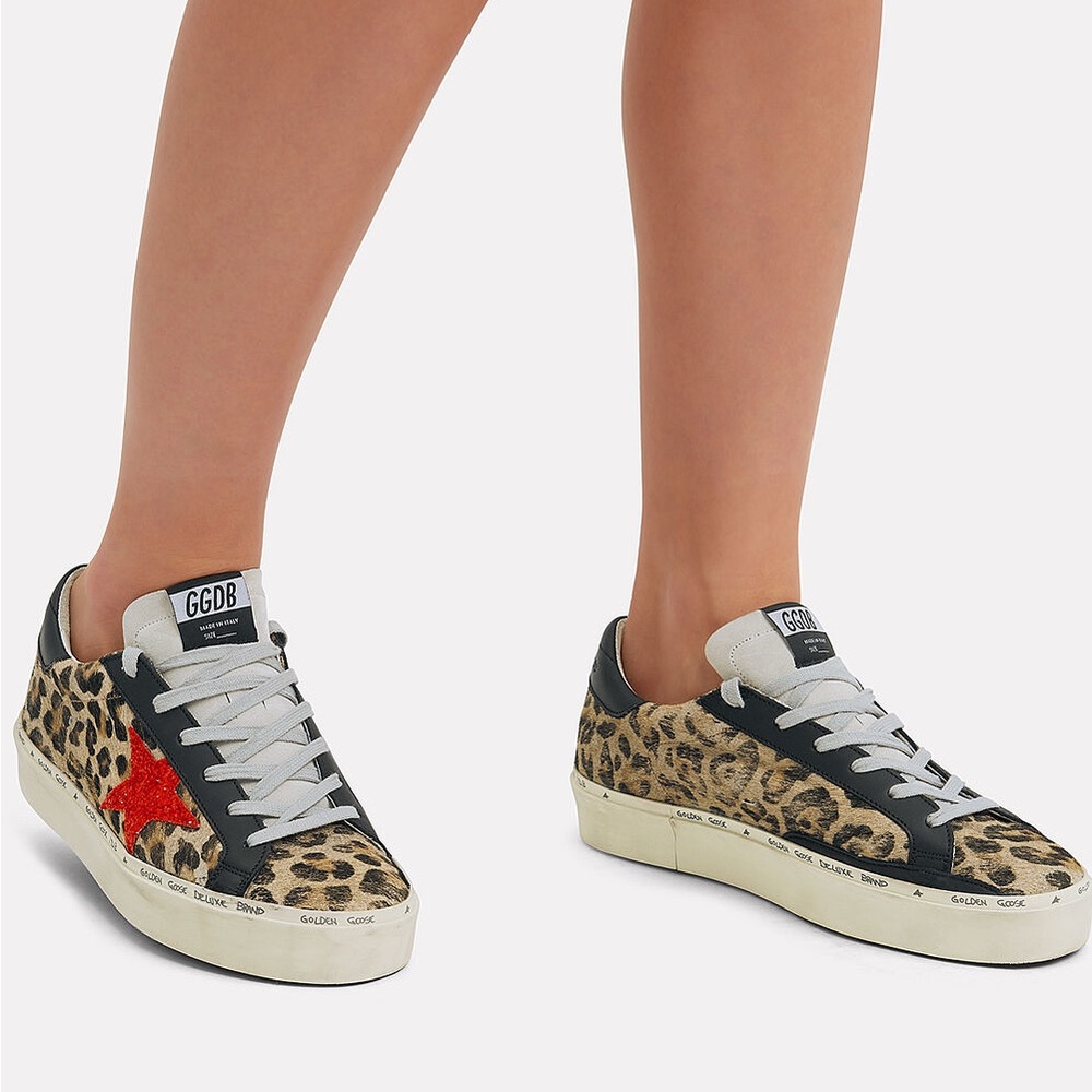 GOLDEN GOOSE Hi Star Leopard Low Top Sneakers